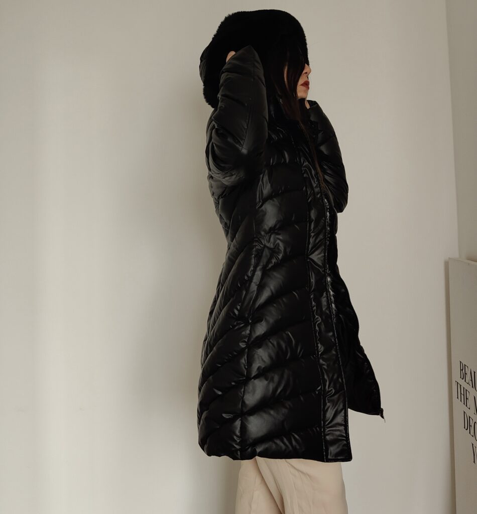 Piumino imbottito nero fit slim